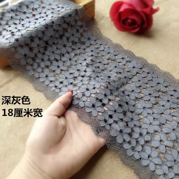 2meter dark gray stretch wide lace lace accessories wide skirt hem clothing accessories lace