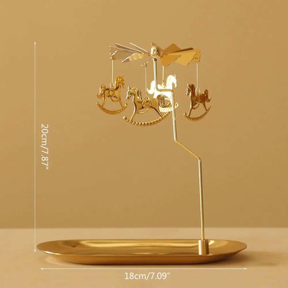 Castiçal giratório romântico, suporte de velas de metal, decoração de festa em casa, presente, dropship