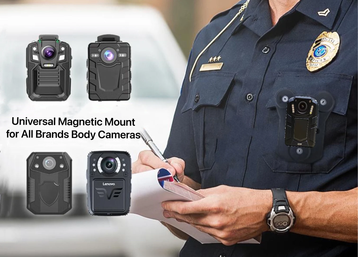 Body Camera Mount Universal Magnetic Holder Clip for Police Law Enforcement, Strong Wearable Magnet Support All MiniBody Cameras