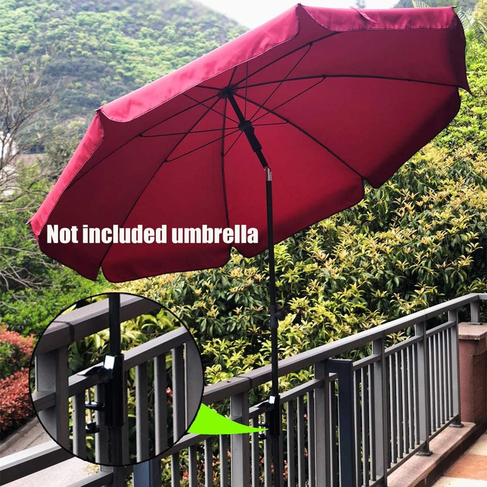 Garden Courtyard Balcony Patio Parasol Fishing Umbrella Holder Fixed Clip Chair Clamp Patio Unbrella Holder Stand Deck Mountbase