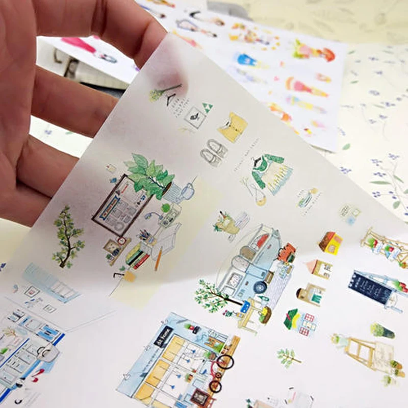 10sheets A4 Self-adhesive Masking Paper Craft Handmade Card Photo Albums Washi Sticker DIY Scrapbooking Alinacraft
