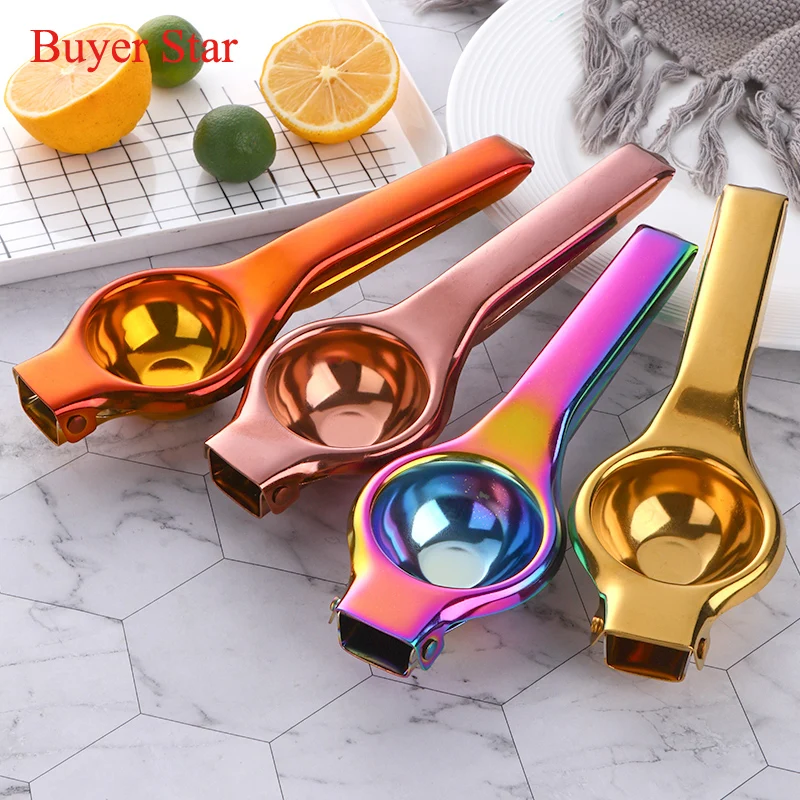 1pc Gold Lemon Squeezer Stainless Steel Orange Fruit Juicer Metal Manual Juicer Easy use Fruit Pressing Tool Kitchen Accessories