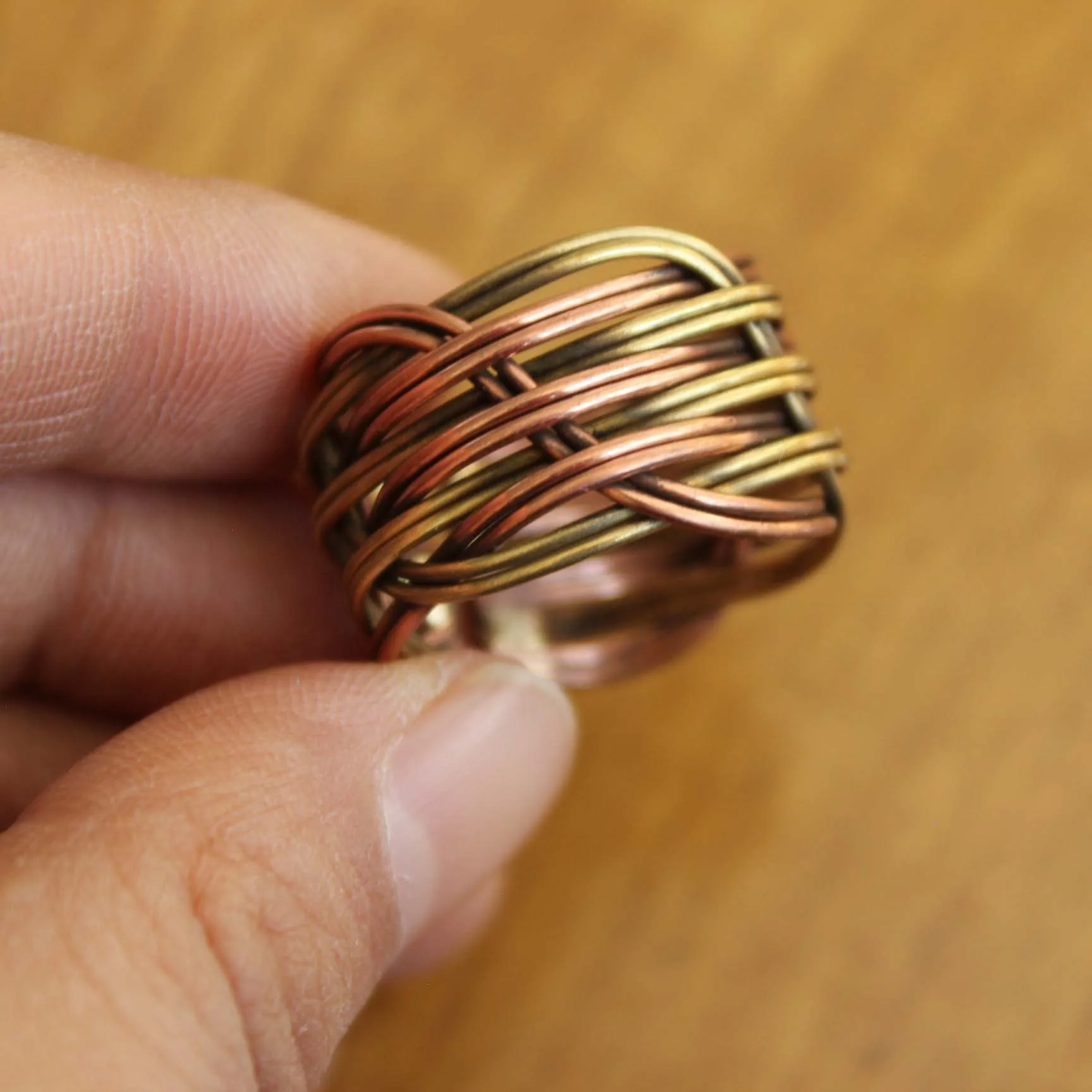 RG138 Neplese Jewelry Handmade Ring Ethnic Tibetan Copper Braided Knitting Open Back Ring or Thumb Ring Adjustable Ring