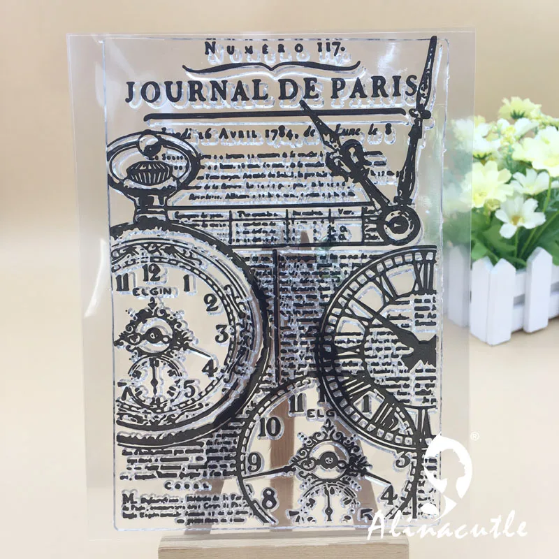 CLEAR STAMPS Journal De Paris Scrapbooking Handmade Card Album Paper Craft Rubber Roller Transparent Silicon Stamp AlinaCraft