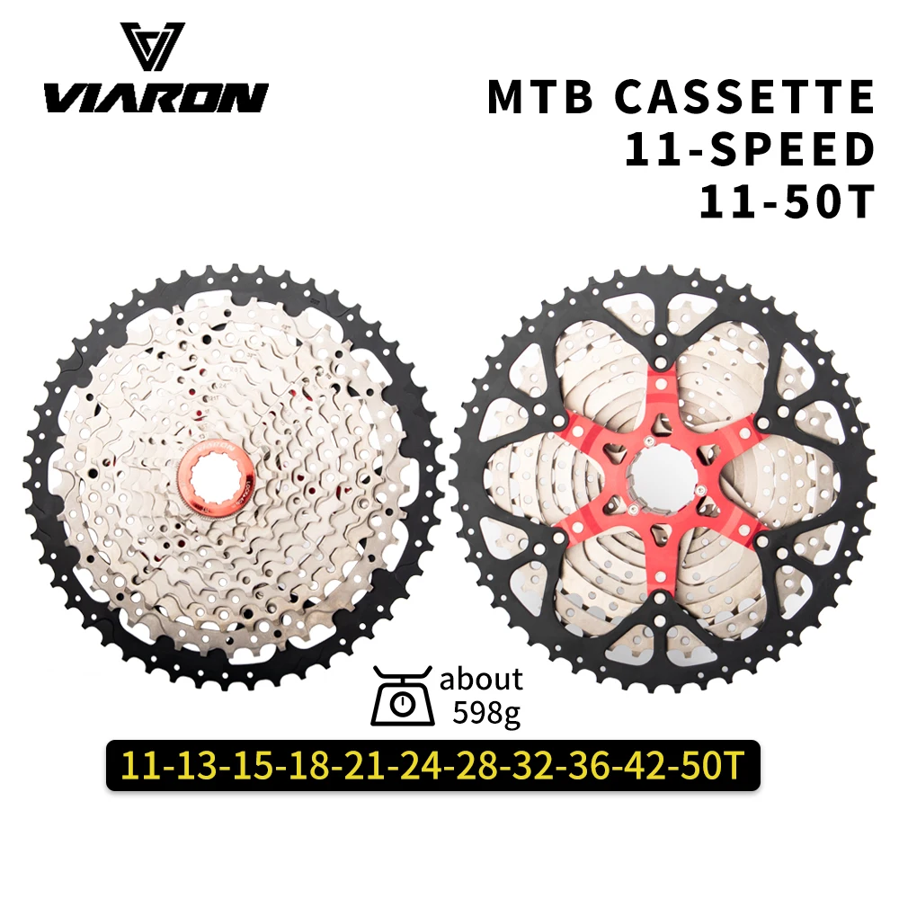 MTB Cassette 40T 42T 46T 50T 52T Cassette Sprocket Aluminum Alloy Bicycle Bracket Sprocket 8/9/910/11/12Speed Bike Parts Viaron