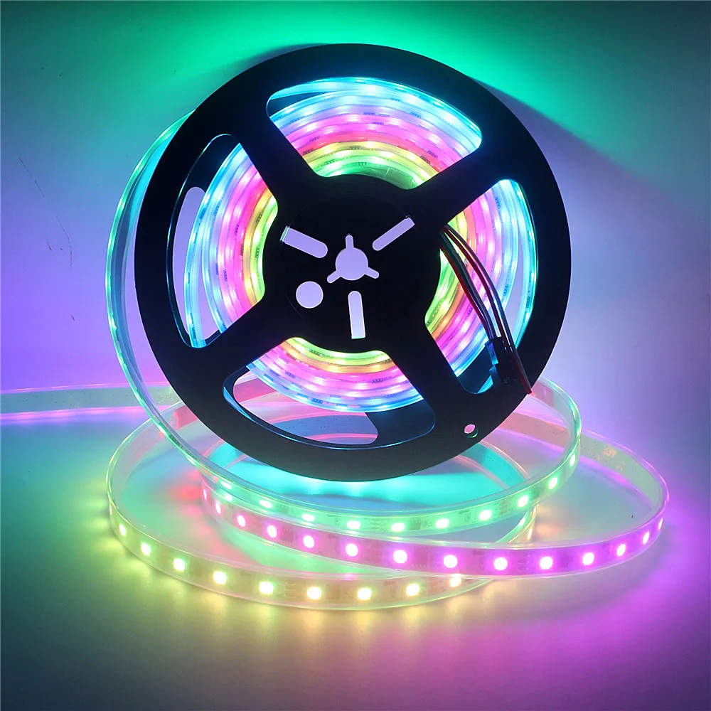 0.5-5M 30/60 LEDs/M 2811 Pixels Programmable Individual Addressable LED Strip light WS2811 5050 RGB 12V Black LED Tape lamp