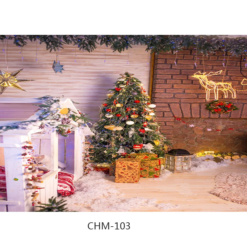Fondo fotográfico de tela fotorealistic, telón de fondo para fotografía del día de Navidad, utilería para árbol de Navidad, chimenea, CHM-001