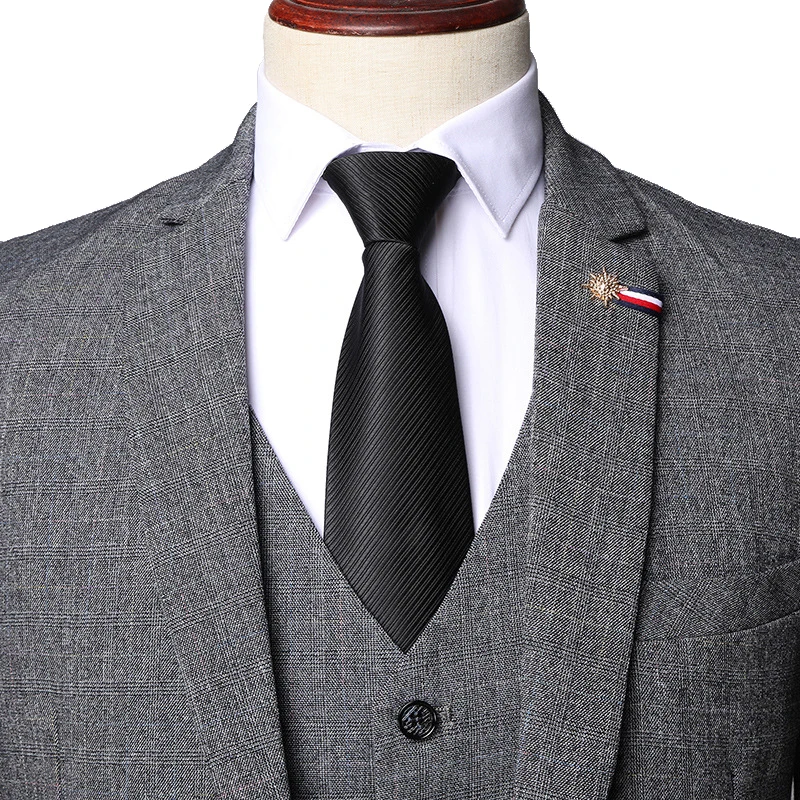 Shenrun-traje de negocios Formal para hombre, traje informal de 3 piezas, delgado, para fiesta de graduación, boda, banquete, color gris y marrón, para primavera y otoño