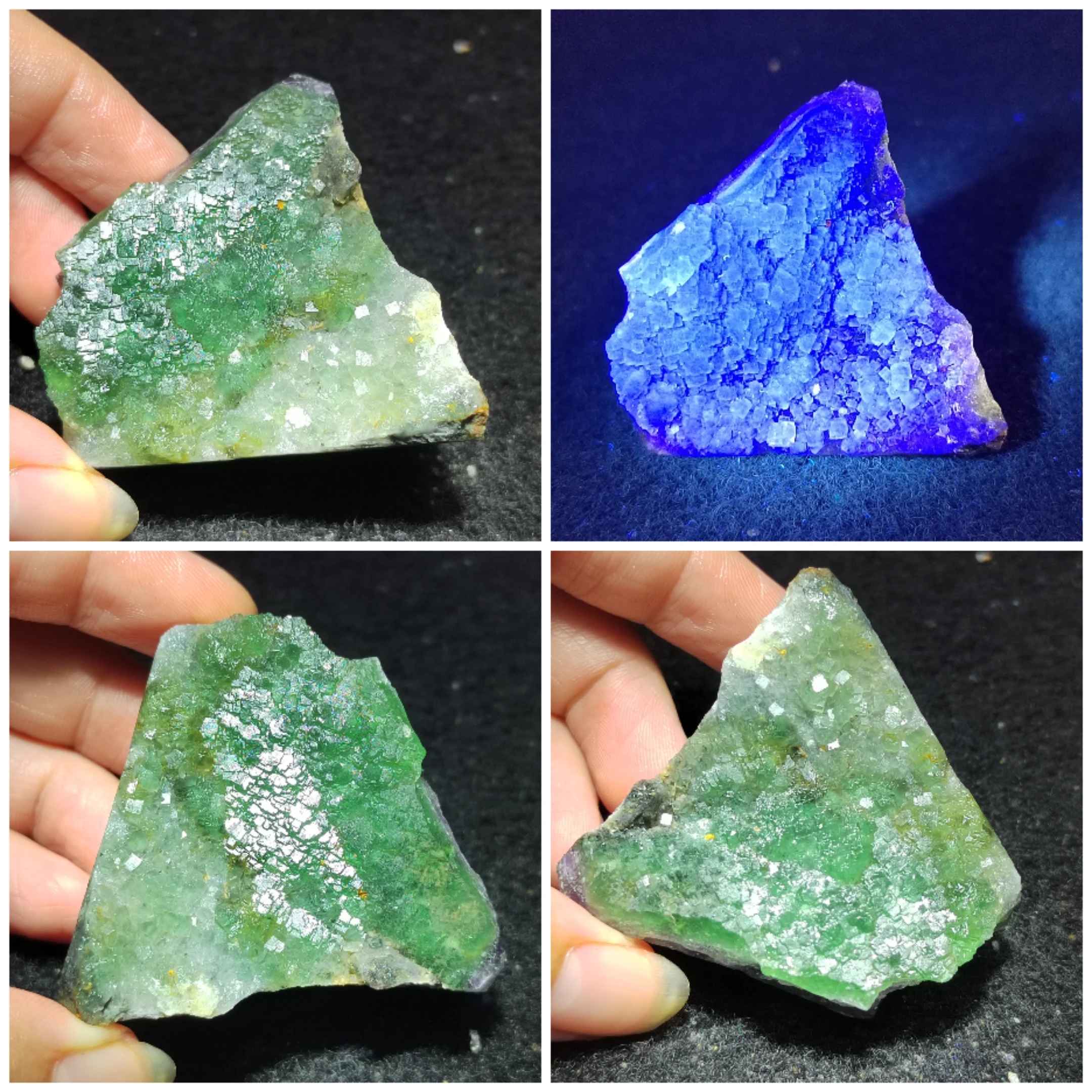 

38.2g-84.3gNatural phantom ladder green fluorite home decoration healing energy mineral specimen