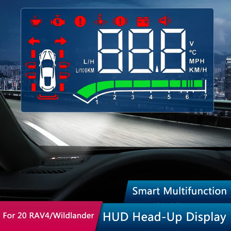 

QHCP Car Head Up Display HUD Safe Driving Screen Hidden HD Projector Windshield Fit For Toyota RAV4 2020-2023 Interior Accessory