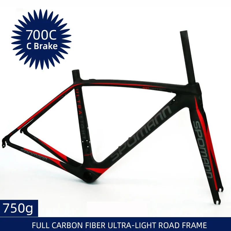 Road bike frame Full Carbon fiber frameset front fork seatpost headset 750g ultra light 700C C brake parts bike accessories