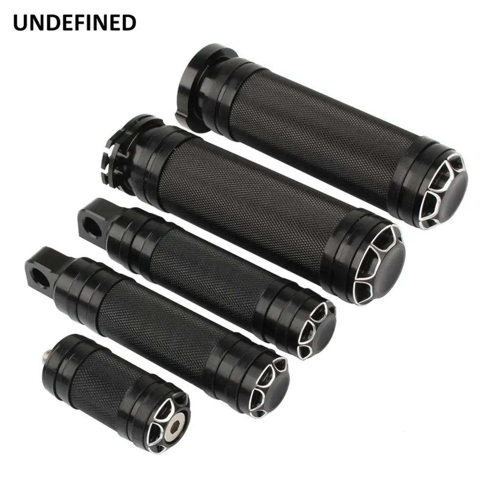 1Set Motorcycle Handle Grips CNC Foot Pegs Footrests Shifter Peg For Harley Sportster Iron XL Touring Dyna Fat Bob Softail VRSC