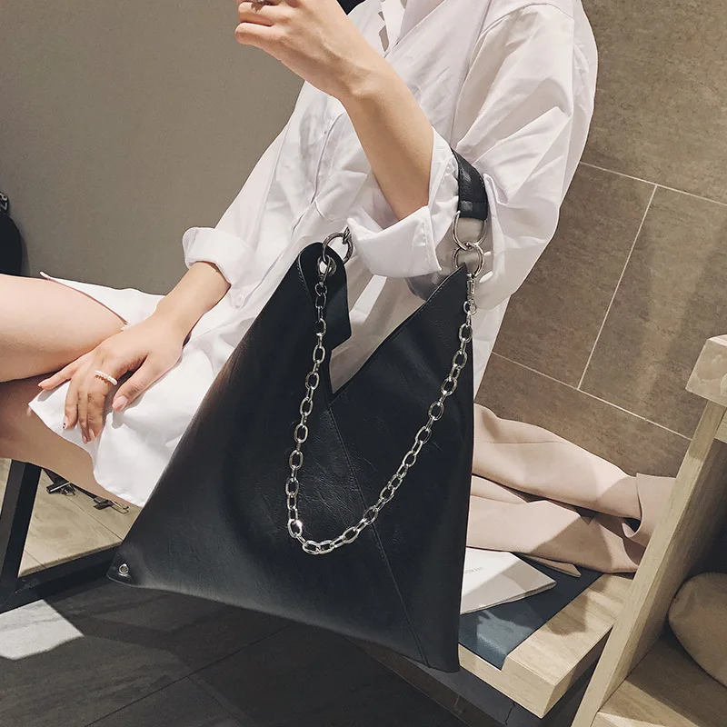 

Women Shoulder Bag PU High-Capacity Tote Bag Chains Fashion Handbags Luxury Designer Euro-America Style High Quality Women Bag