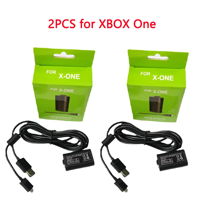 

2pcs/lot 600mAh Rechargeable Battery Pack with USB Charging Cable For Microsoft XBOX ONE Wireless Controller Batteries Kit