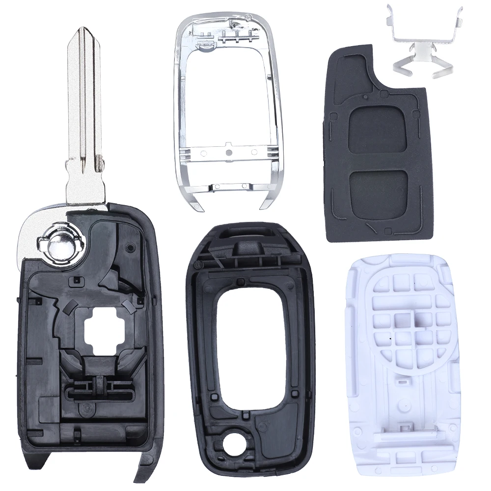 KEYECU Flip Remote Key Shell 2 Button Fob for Renault Dacia Logan 2 Logan II 2018 2019 2020 HU136 / HU56R/  VAC102 / VA2