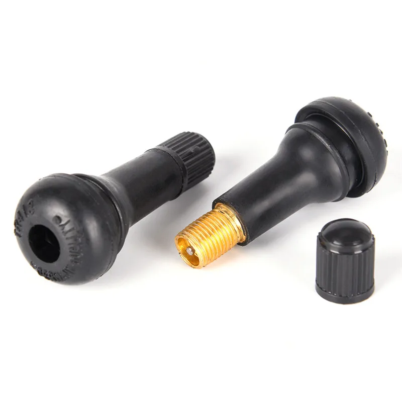 5Pcs/set Bicyle Car Wheel Tire Valve Stems with Caps  Black TR413 Tubeless Tyre Rubber Valves With Dust Caps