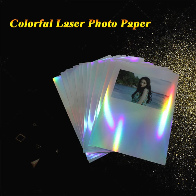 A4 adhesive seven color laser photo paper inkjet printing colorful reflective photographic paper silver printing film