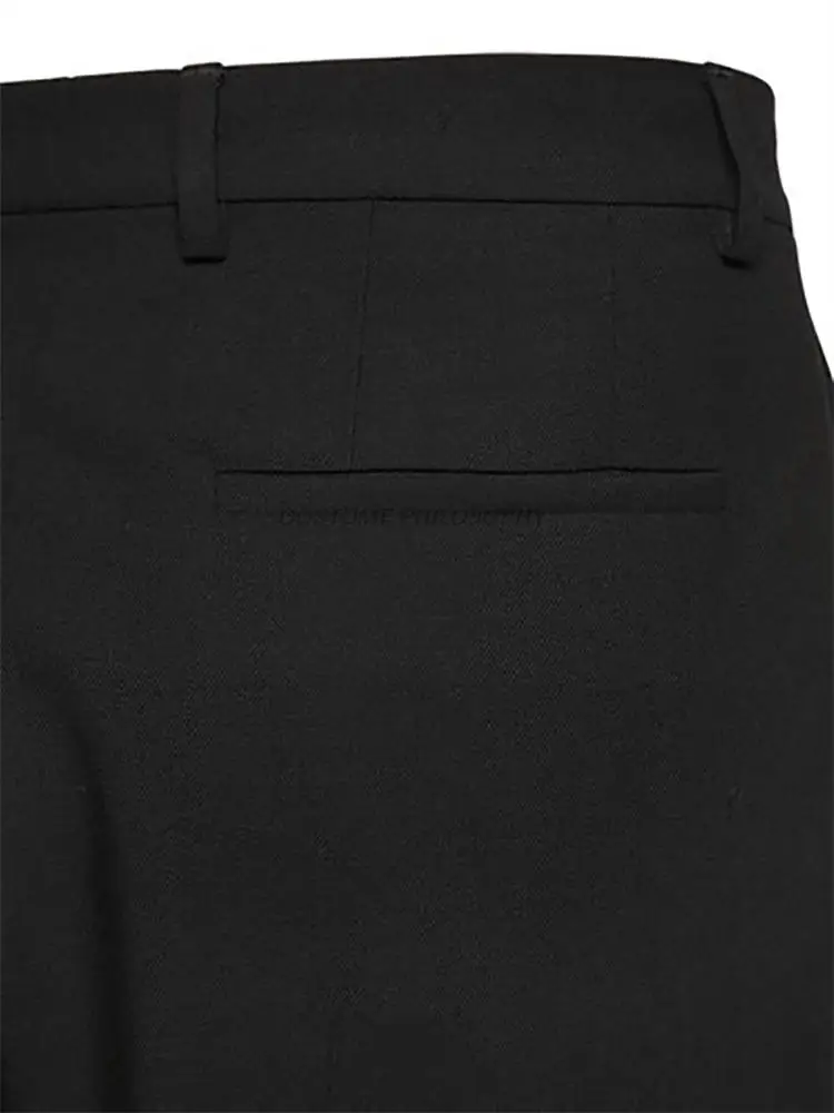 Herren Culottes Casual Hosen Breite Bein Hosen Frühling Und Herbst Neue Schwarz Sieben Punkte EIN Design Mode Lose Große größe Culottes