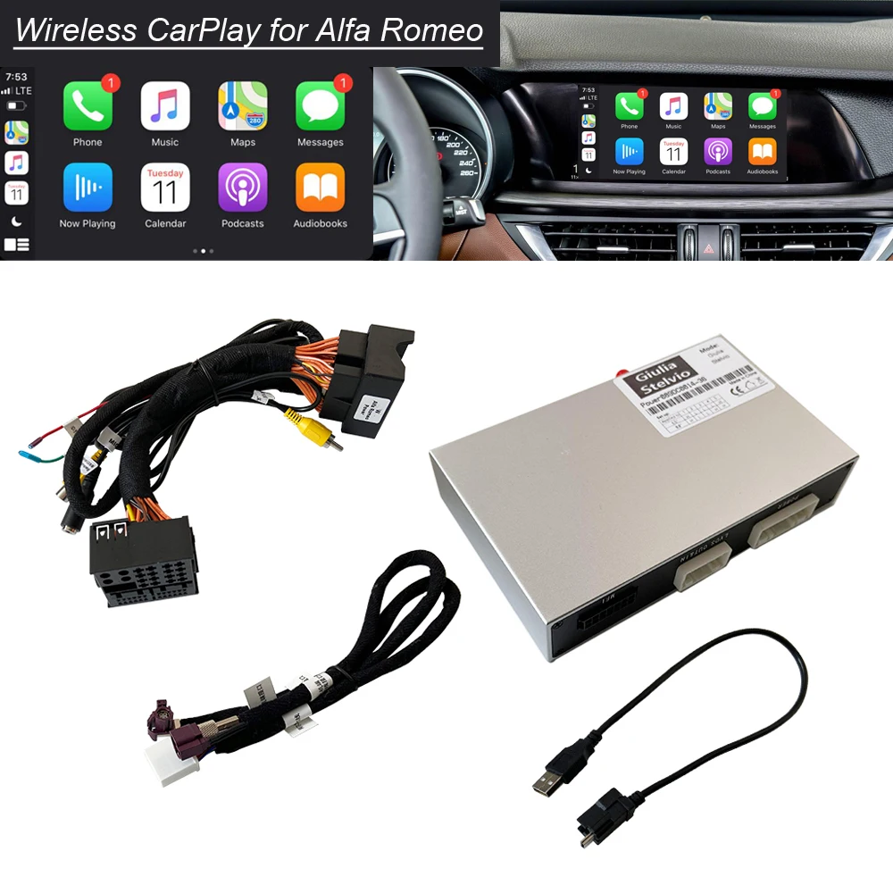 Wireless CarPlay Android Box for Alfa Romeo CarPlay allows you to use iPhone functions safely while driving