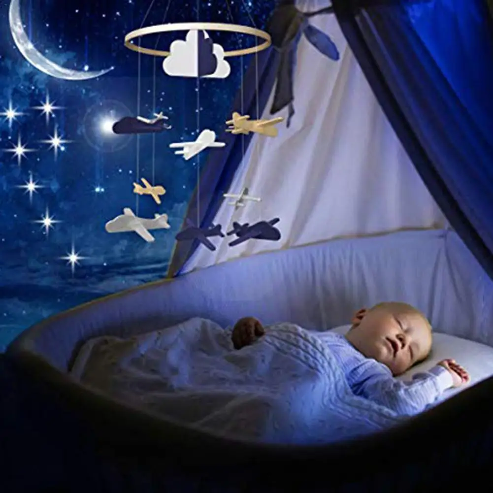 Baby Crib Mobile Airplanes Clouds Birds Baby Ceiling Hanging Nursery Decor Baby Bed Mobile Wind Chime Rattle Toy Gift