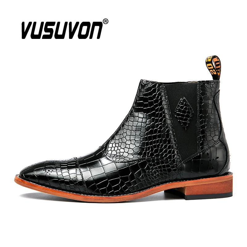 Big Size 38~46 Leather Boots Men Shoes 2020 Fashion Pointy Casual Boots Winter Autumn Comfortable Brand Ankle Boots