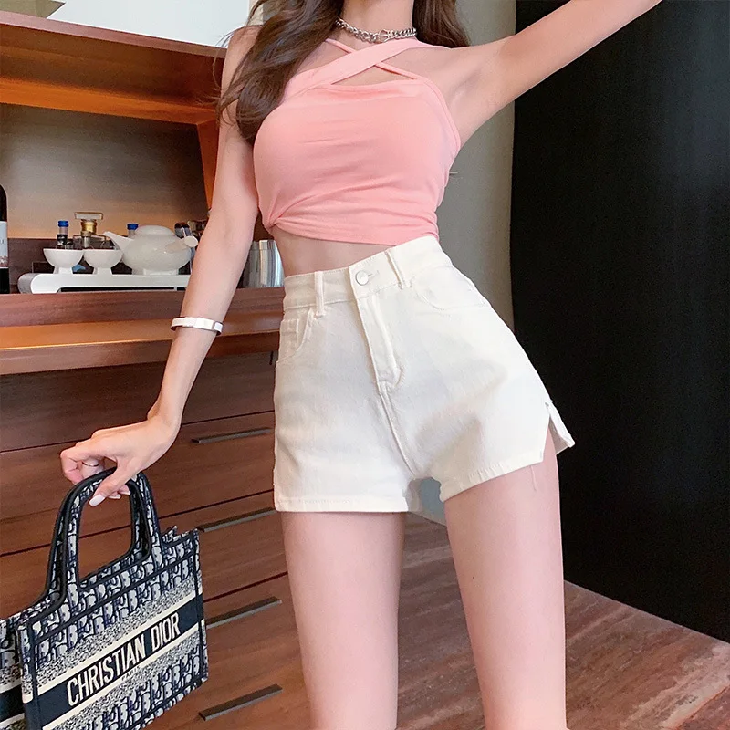 Mùa Hè 2021 Mới Cá Tính Cao Cấp Mỏng Quần Short Denim