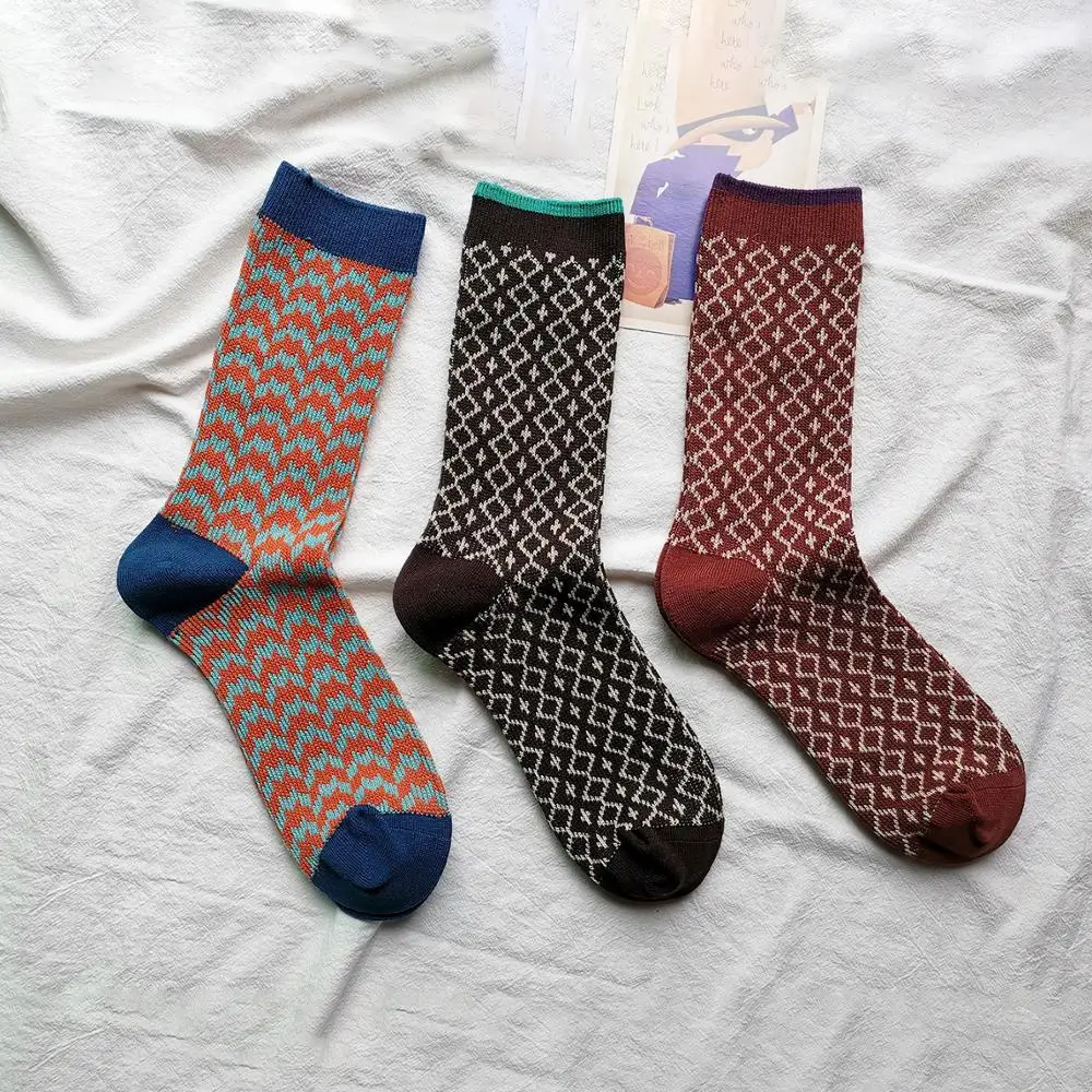 New Fashion Harajuku Plaid Tide Socks Women Street Sports Casual Socks Long Tube Korean Version