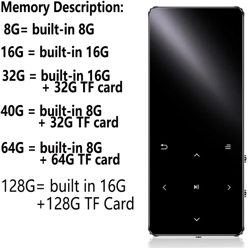 ใหม่ Original Bluetooth MP3 เครื่องเล่นโลหะมินิลําโพงในตัว Walkman e-book นวนิยายวิทยุ FM บันทึกวิดีโอ