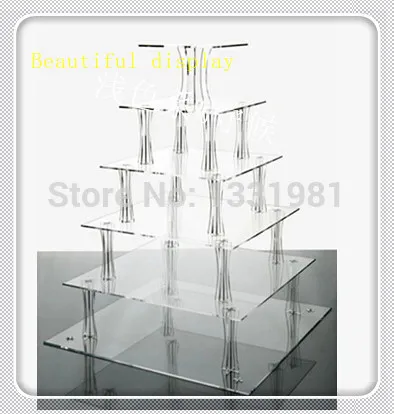 

Hot selling free shopping/High Quality 6 Tier Acrylic Square Cake Stands For Wedding Perspex Cupcake Display Stand