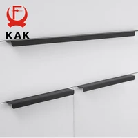 KAK-tiradores ocultos para armario, tiradores de cocina de aleación de aluminio, tiradores de armario, perillas de cajón, herrajes para puertas de habitación y muebles, color negro
