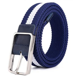 Elastic Waist Belt Luxury Design Braided Stretch Golf Fabric Woven Casual Female Without Holes for Men/Women/Junior