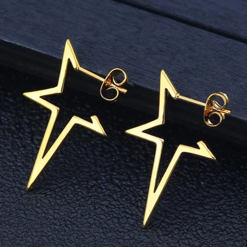 2026 Neue Stern-Ohrringe Punk-Ohrstecker Edelstahl Alltagsschmuck für Teenager Pentagramm-Ohrringe für Frauen Großhandel Oorbellen – Detail 13