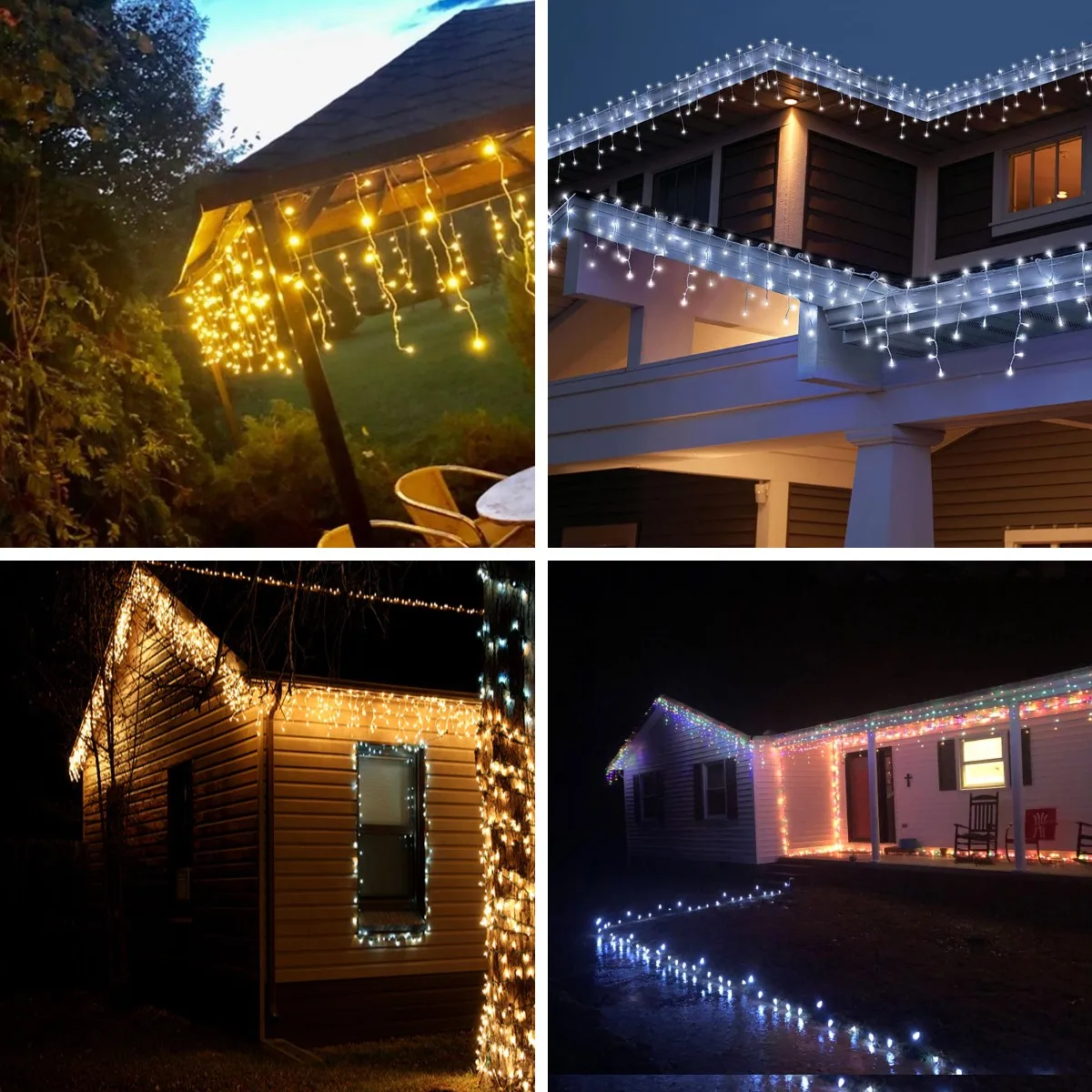 Outdoor Christmas Decoration 10M-40M LED Garland Curtain Lights Festoon Home House Eave Garden Decors For New Year Wedding Party