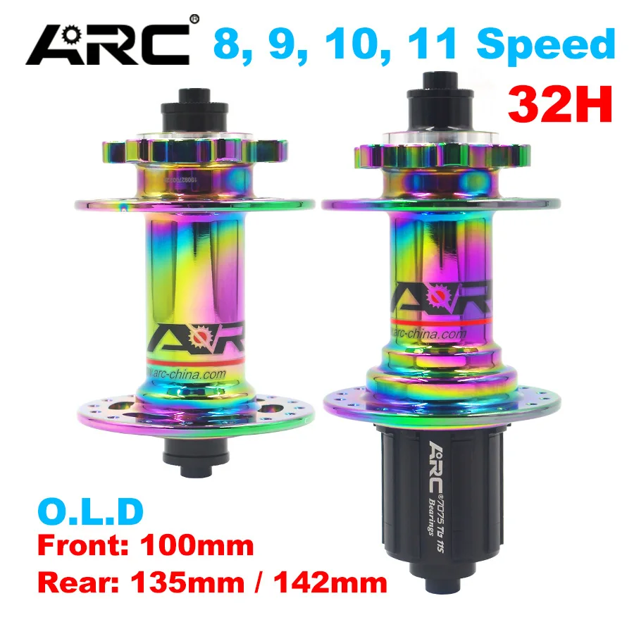 

ARC Rainbow hub MTB mountain bike hub NBK bearing bicycle hub 32H for 8 9 10 11 speed 100 135 142mm Front & Rear disc hub