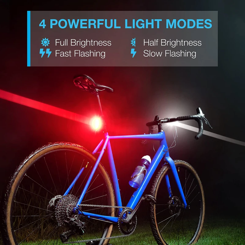 USB Rechargeable LED Bicycle Light Bike Front and Back Headlamp Fog Lamp