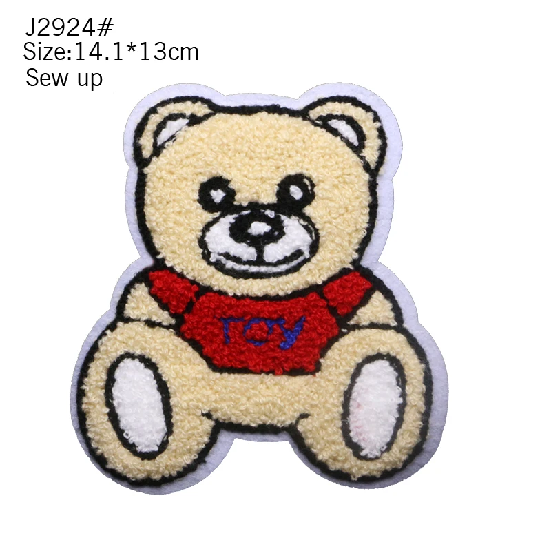 Fashion Cute Cartoon Embroidered Towel Little Bear Children\'s Dress Badge Stripe DIY Down Jacket T-shirt Dress Pants