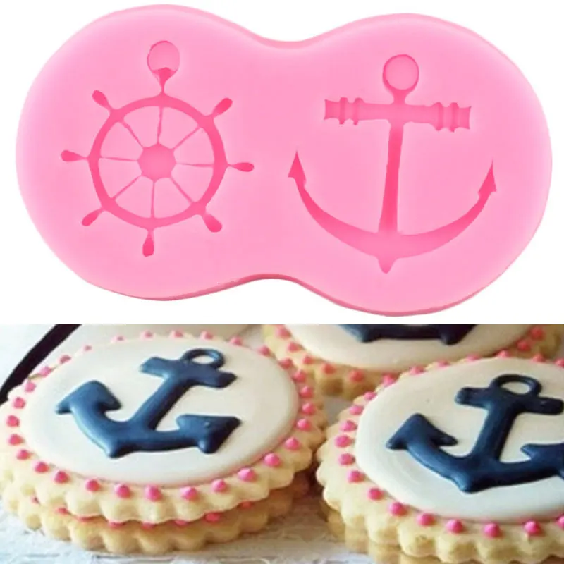 

Anchor Rudder Boat Silicone Mold Cupcake Topper Fondant Cake Decorating Tools Cookie Baking Candy Clay Chocolate Gumpaste Mould