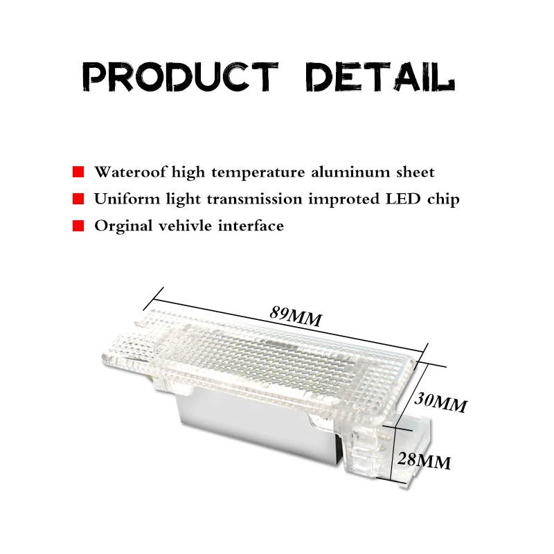 1x LED Luggage Compartment Trunk Boot Lights 12V for VW Caddy Eos Golf Jetta Passat CC Scirocco Sharan Tiguan Touran Touareg T5