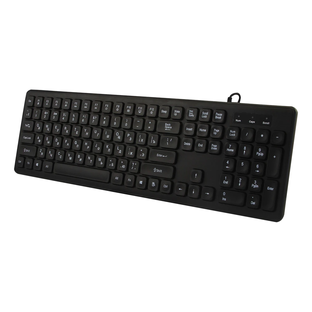 CHYI Russian / English Wired Keyboard USB Silent 108 Key Computer Keyboard for PC Laptop Ergonomic Waterproof Computer Keypad