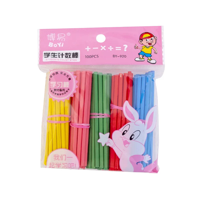 100pcs Colorful Bamboo Counting Sticks Mathematics Teaching Aids Counting Rod Kids Preschool Math Learning Toys for Children