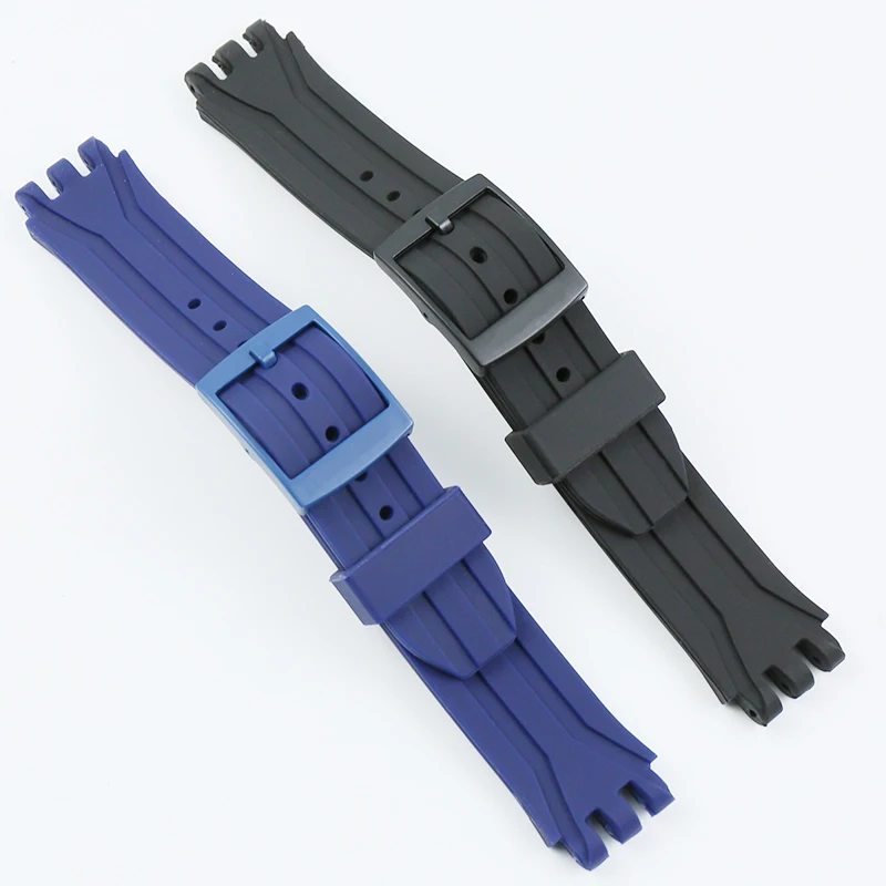 Watch accessories pin buckle For Swatch SUIB400 SUIK400 series 18mm silicone strap men and women sports waterproof rubber strap