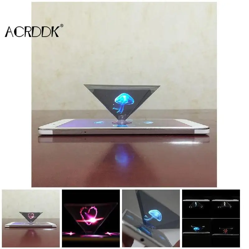 Mobile Phone Video Projector Stand 3D Holographic Pyramid Look Smart Phone Projection Stand Lightweight Design Beautiful