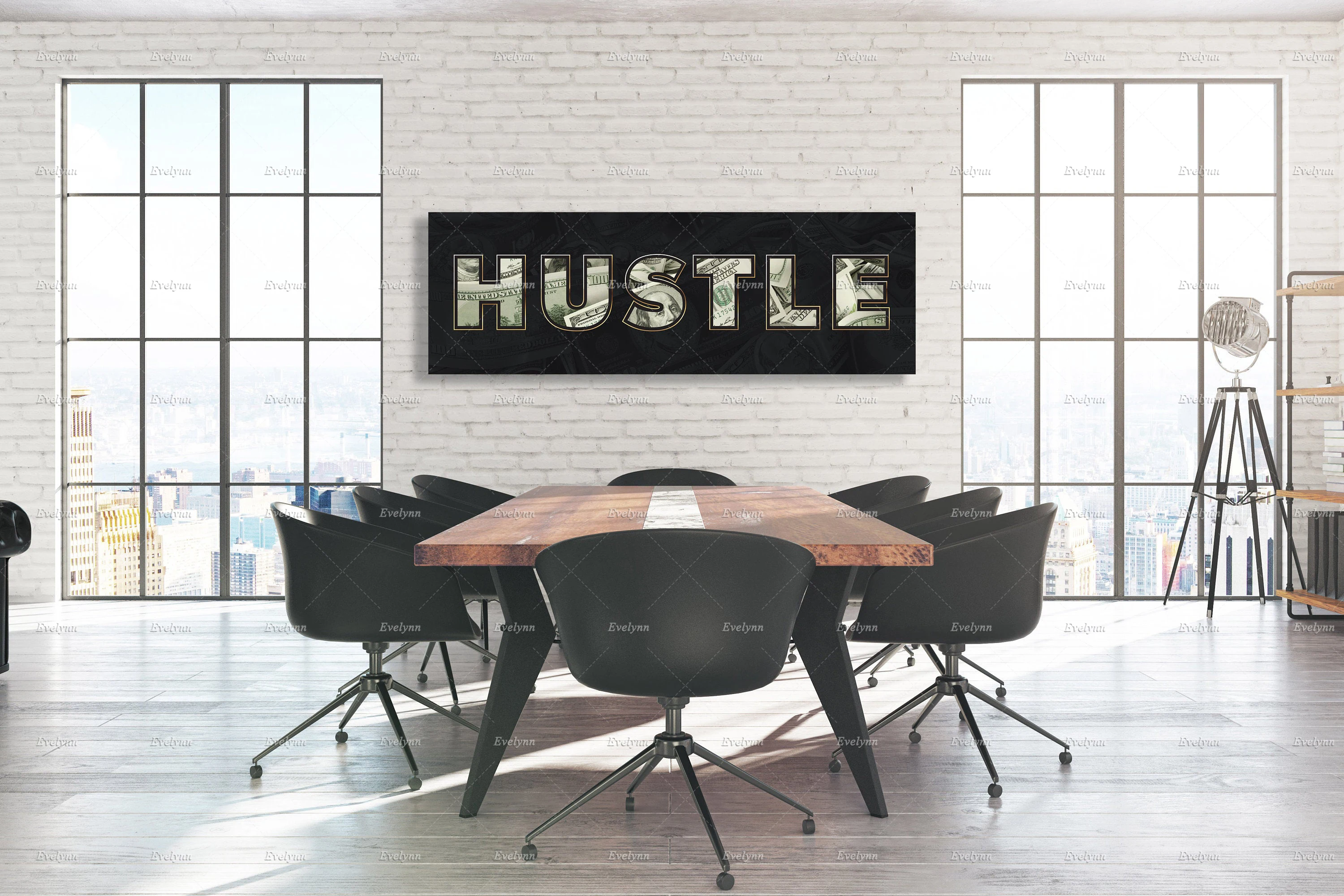 

Hustle Motivational Money Poster Oil Painting Posters and Prints on Canvas Wall Art Pictures for Living Room Cuadros Home Decor