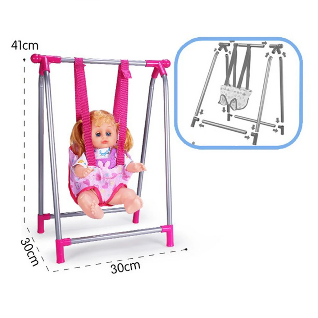 مجموعة ألعاب أرجوحة للأطفال ، دمية طفل صغير ، أثاث محاكاة