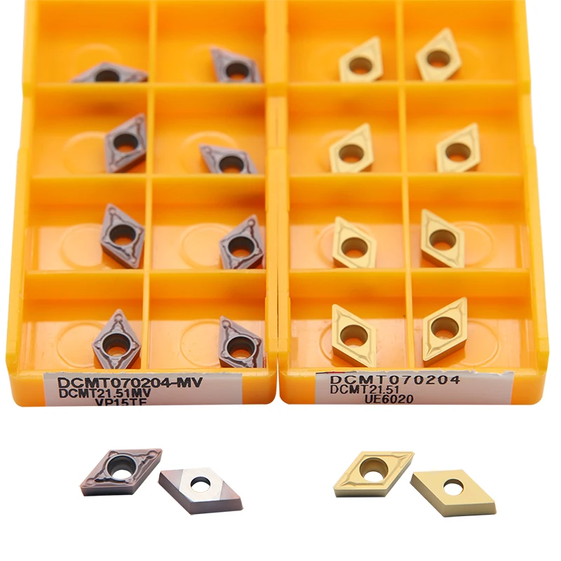أداة تحول داخلية ، DCMT070204 UE6020 VP15TF ، شفرات قطع كربيد عالية الجودة ، أدوات مخرطة CNC ، قاطع المخرطة