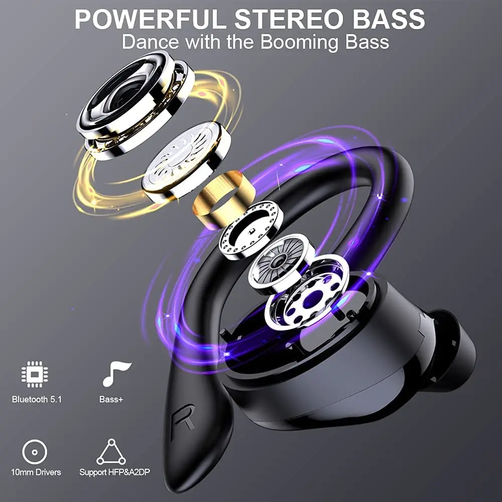 TWS Wireless Earphones Bluetooth-compatible 5.4 Headphones IPX7 Waterproof Earbuds LED Display HD Stereo Mic for Xiaomi iPhone