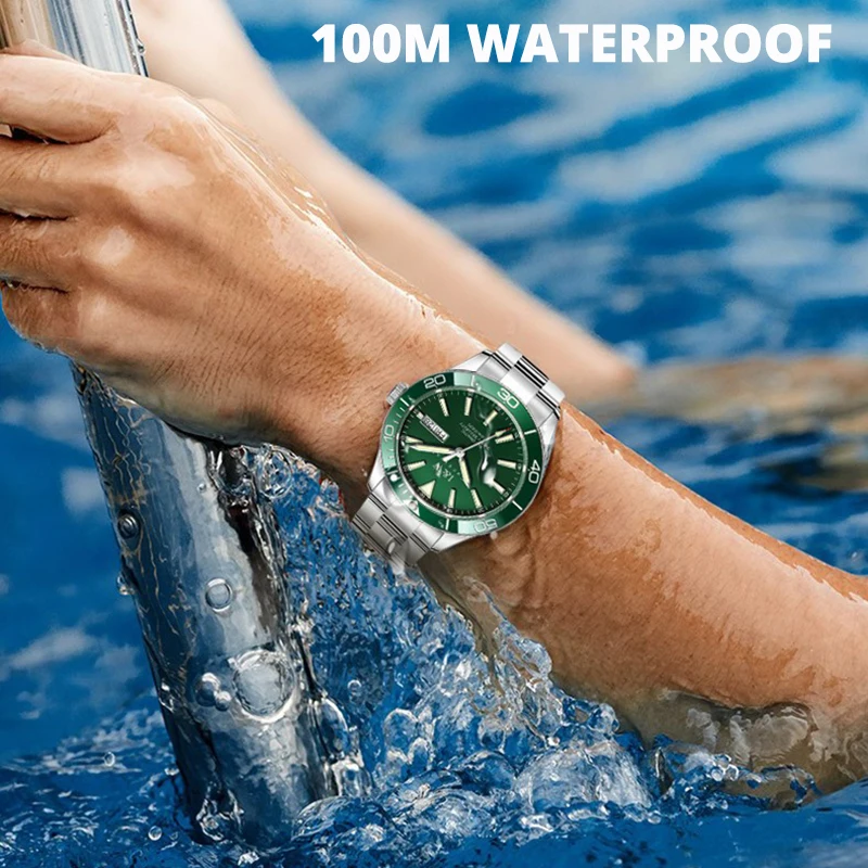 Imagem -03 - Diver Relógios Masculino 2023 Suíça i & w Automático Relógio Mecânico Seiko Nh36a Movimento Safira Calendário Luminoso Relógio 10bar