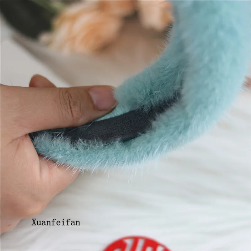 Fur Mink Hair Color Hair Band Net Red Hair Headband Mink Plush Hair Band Fashion New Head Jewelry Gift