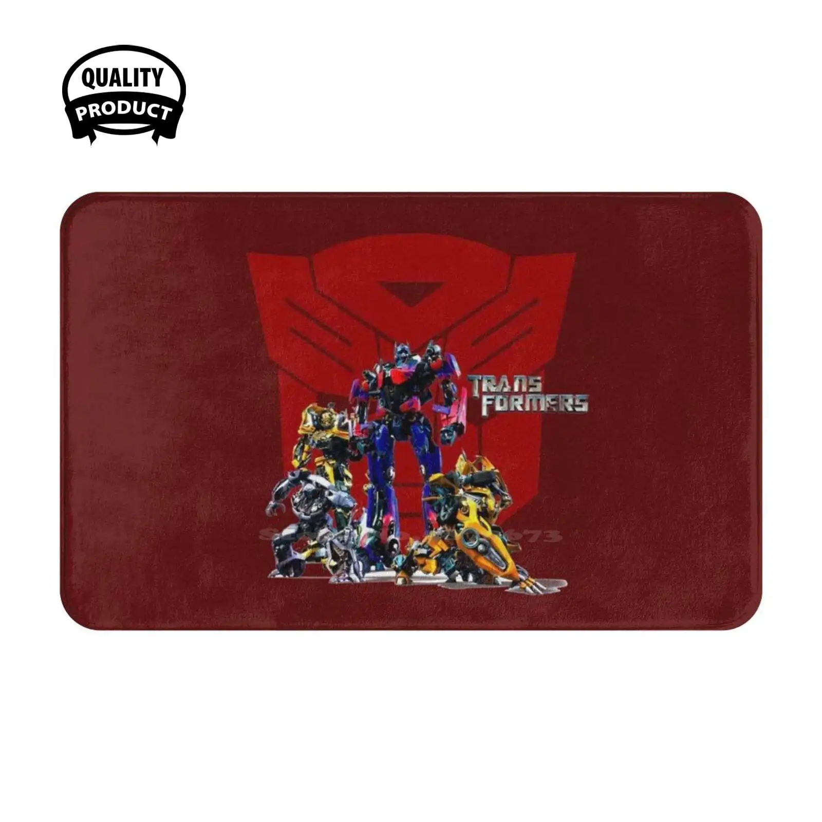 Autobots-cojín suave para el hogar, alfombra para la puerta del coche, Semi Starscream Camaro, dibujos animados, 80S, Cybertron, casco Robot