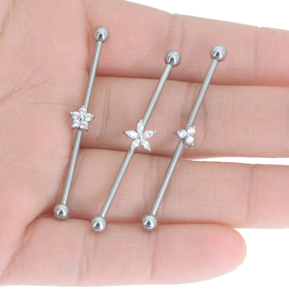 Industrial Barbell Industrial Earrings 14g 38mm Industrial Piercing Jewelry Surgical Stainless Steel Scaffold Piercings Snake